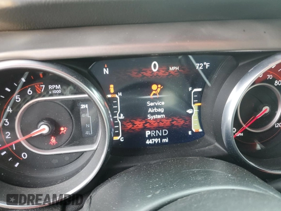 2020 Jeep Wrangler Unlimited Rubicon with VIN 1C4HJXFG4LW247603, listed as a Copart auction lot 55247645 with 44,791 mi miles and Salvage title. Bid and sale history available at DreamBid. Image 9.