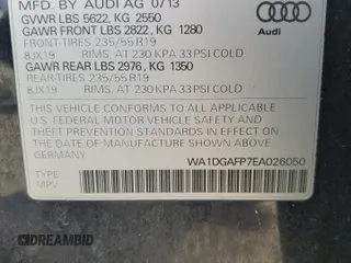2014 Audi Q5 Premium Plus with VIN WA1DGAFP7EA026050, listed as a Copart auction lot 81506794 with 138,222 mi miles and Salvage Title. Bid and sale history available at carsss.com. Image 13.
