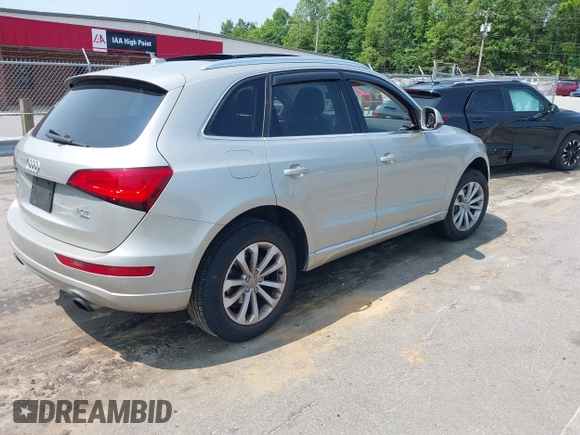 2013 Audi Q5 Premium with VIN WA1CFAFP7DA057277, listed as a IAAI auction lot 42411345 with 119,326 mi miles and . Bid and sale history available at DreamBid. Image 4.