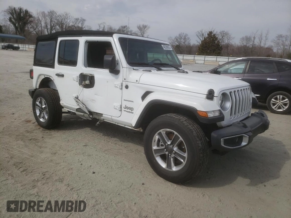 2018 Jeep Wrangler Unlimited Sahara with VIN 1C4HJXEN4JW200830, listed as a Copart auction lot 46298625 with 46,783 mi miles and Salvage title. Bid and sale history available at DreamBid. Image 4.
