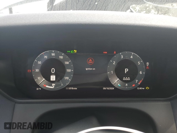 2025 Land Rover Range Rover Velar Dynamic SE with VIN SALYL2EXXSA393426, listed as a Copart auction lot 72162424 with 816 mi miles and Salvage title. Bid and sale history available at DreamBid. Image 9.