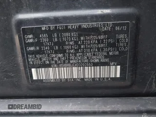 2013 Subaru Outback 2.5i Limited with VIN 4S4BRBJC4D3202553, listed as a IAAI auction lot 41930481 with 229,457 mi miles. Bid and sale history available at carsss.com. Image 9.