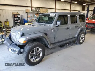 2022 Jeep Wrangler Unlimited Sahara z VIN 1C4HJXEN4NW262444, wystawiony jako Copart lot #45808695 z przebiegiem 44 517 mil mil oraz Szkoda całkowita • Salvage title. Historia ofert i sprzedaży dostępna na DreamBid. Obrazek 1.