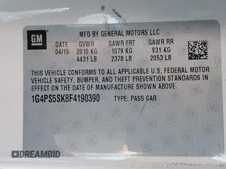 2015 Buick Verano Leather Group with VIN 1G4PS5SK8F4190390, listed as a IAAI auction lot 41611234 with 128,286 mi miles. Bid and sale history available at carsss.com. Image 9.