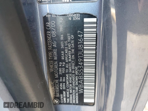 2001 BMW 3 Series 330Ci with VIN WBABS53491JU81647, listed as a Copart auction lot 84966314 with 221,823 mi miles and Salvage Title. Bid and sale history available at carsss.com. Image 12.