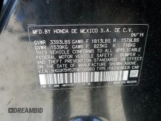 2015 Honda Fit LX with VIN 3HGGK5H52FM706660, listed as a Copart auction lot 60261745 with 118,954 mi miles and Salvage title. Bid and sale history available at DreamBid. Image 13.