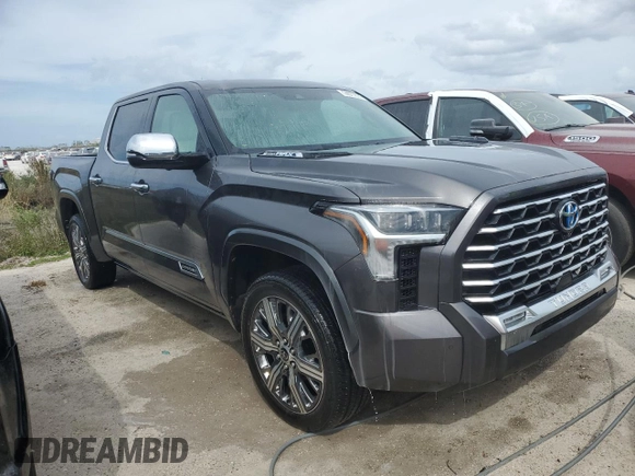 2022 Toyota Tundra Capstone Hybrid with VIN 5TFVC5DB7NX011453, listed as a Copart auction lot 74077814 with Not provided miles and Non repairable. Bid and sale history available at DreamBid. Image 4.
