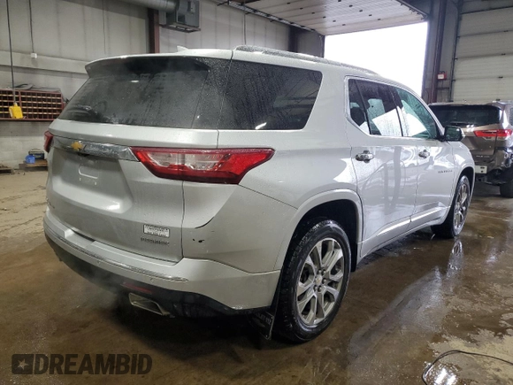 2019 Chevrolet Traverse Premier z VIN 1GNEVKKW2KJ285454, wystawiony jako Copart lot #52759525 z przebiegiem 112 222 mil mil oraz Szkoda całkowita • Salvage title. Historia ofert i sprzedaży dostępna na DreamBid. Obrazek 3.