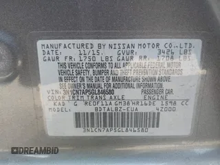 2016 Nissan Versa SV with VIN 3N1CN7AP5GL846580, listed as a IAAI auction lot 42714901 with 176,337 mi miles and . Bid and sale history available at DreamBid. Image 9.