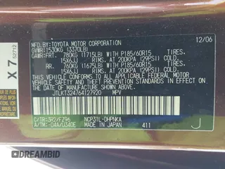 2006 Scion xB with VIN JTLKT324764127920, listed as a IAAI auction lot 42496028 with 104,061 mi miles and . Bid and sale history available at DreamBid. Image 9.