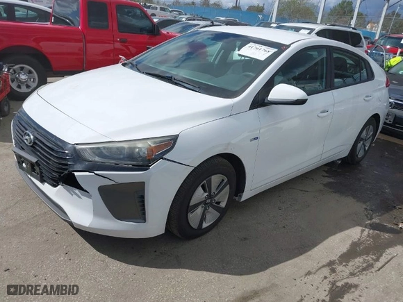 2017 Hyundai Ioniq Hybrid Blue with VIN KMHC65LCXHU050189, listed as a IAAI auction lot 41761768 with 117,688 mi miles. Bid and sale history available at carsss.com. Image 2.