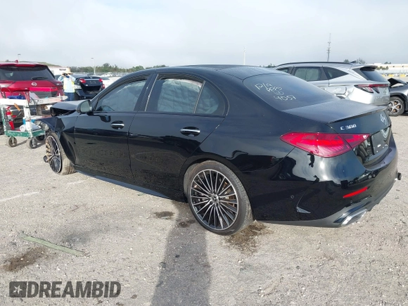 2024 Mercedes-Benz C 300 with VIN W1KAF4GB8RR174057, listed as a IAAI auction lot 41169566 with 9,340 mi miles and . Bid and sale history available at DreamBid. Image 3.