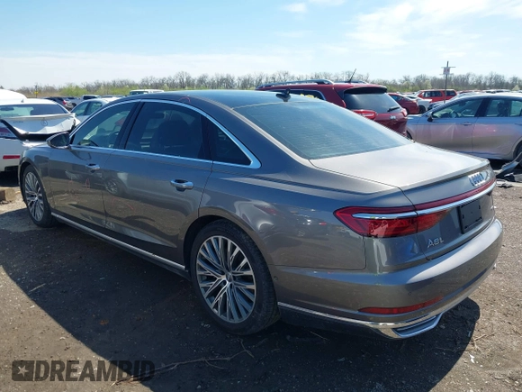 2019 Audi A8 with VIN WAU8DAF82KN004287, listed as a IAAI auction lot 41962495 with 65,053 mi miles and . Bid and sale history available at DreamBid. Image 3.