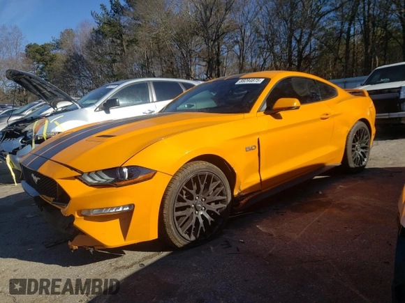 2018 Ford Mustang GT with VIN 1FA6P8CF8J5126377, listed as a Copart auction lot 88294875 with 142,465 mi miles and Salvage Title. Bid and sale history available at carsss.com. Image 1.