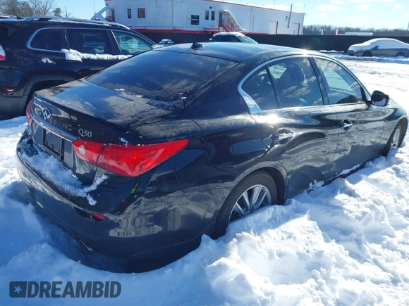 2016 Infiniti Q50 2.0t Premium with VIN JN1CV7AR0GM253412, listed as a IAAI auction lot 41223814 with 45,185 mi miles. Bid and sale history available at carsss.com. Image 4.