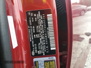 2016 Kia Optima SX Turbo with VIN 5XXGW4L27GG095764, listed as a Copart auction lot 54824235 with 87,231 mi miles and Salvage title. Bid and sale history available at DreamBid. Image 13.