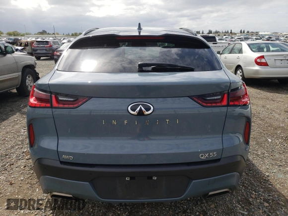 2022 Infiniti QX55 Sensory with VIN 3PCAJ5L32NF102462, listed as a Copart auction lot 51193055 with 42,073 mi miles and Salvage Title. Bid and sale history available at DreamBid. Image 6.