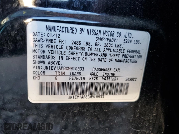 2012 Infiniti M Hybrid with VIN JN1EY1AP8CM910933, listed as a Copart auction lot 46451185 with 157,049 mi miles and Salvage title. Bid and sale history available at DreamBid. Image 14.