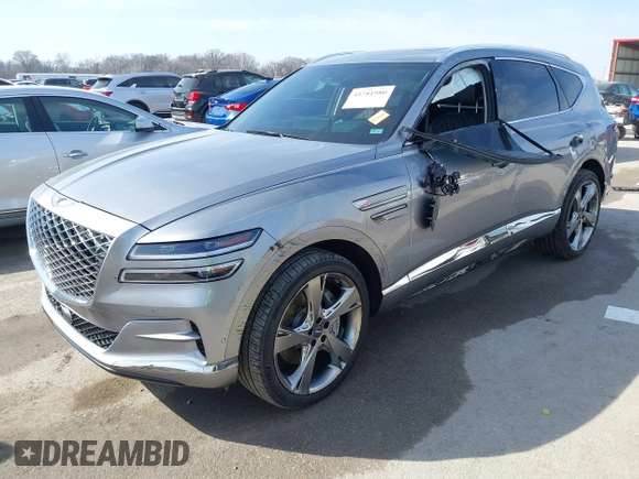 2023 Genesis GV80 with VIN KMUHCESCXPU128132, listed as a IAAI auction lot 41781980 with 14,697 mi miles. Bid and sale history available at carsss.com. Image 17.