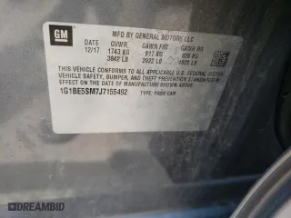 2018 Chevrolet Cruze LT with VIN 1G1BE5SM7J7155492, listed as a Copart auction lot 64747544 with 47,784 mi miles and Salvage Title. Bid and sale history available at carsss.com. Image 12.