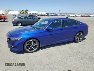2019 Honda Accord Sport with VIN 1HGCV1F38KA123646, listed as a Copart auction lot 64204735 with 53,867 mi miles and Salvage title. Bid and sale history available at DreamBid. Image 1.