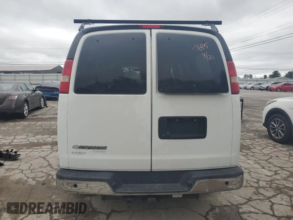 2014 Chevrolet Express Passenger 1LT with VIN 1GAZGYFG9E1207695, listed as a Copart auction lot 62146754 with 108,836 mi miles and Salvage title. Bid and sale history available at DreamBid. Image 6.