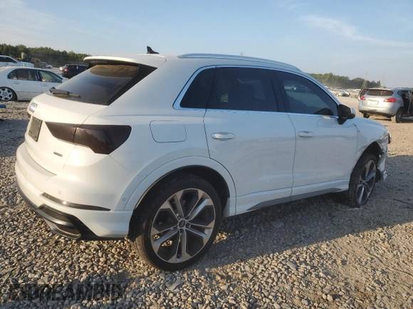 2020 Audi Q3 S line Prestige with VIN WA1FECF39L1008492, listed as a Copart auction lot 68421773 with 58,405 mi miles and Salvage Title. Bid and sale history available at carsss.com. Image 3.