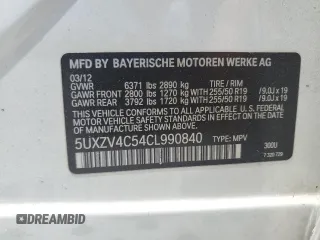2012 BMW X5 35i z VIN 5UXZV4C54CL990840, wystawiony jako Copart lot #57715245 z przebiegiem 166 192 mil mil oraz Szkoda całkowita • Salvage title. Historia ofert i sprzedaży dostępna na DreamBid. Obrazek 13.