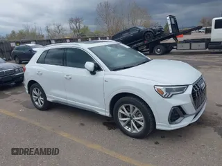 2023 Audi Q3 S line Premium with VIN WA1DECF30P1127433, listed as a IAAI auction lot 41969209 with 40,357 mi miles. Bid and sale history available at carsss.com. Image 1.