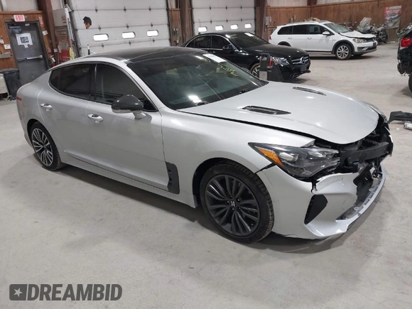 2018 Kia Stinger Premium with VIN KNAE25LA6J6021819, listed as a IAAI auction lot 41880827 with 119,214 mi miles. Bid and sale history available at carsss.com. Image 1.