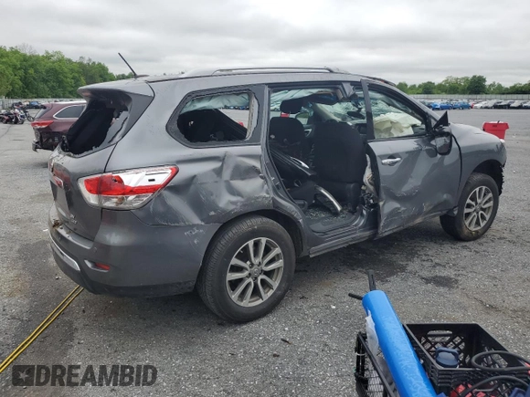 2015 Nissan Pathfinder SL with VIN 5N1AR2MM2FC626753, listed as a Copart auction lot 58990055 with Not provided miles and Salvage title. Bid and sale history available at DreamBid. Image 3.