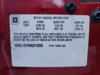 1998 Cadillac Eldorado z VIN 1G6EL12Y4WU610896, wystawiony jako Copart lot #74662244 z przebiegiem Nie podano mil oraz Szkody całkowita. Historia ofert i sprzedaży dostępna na DreamBid. Obrazek 12.