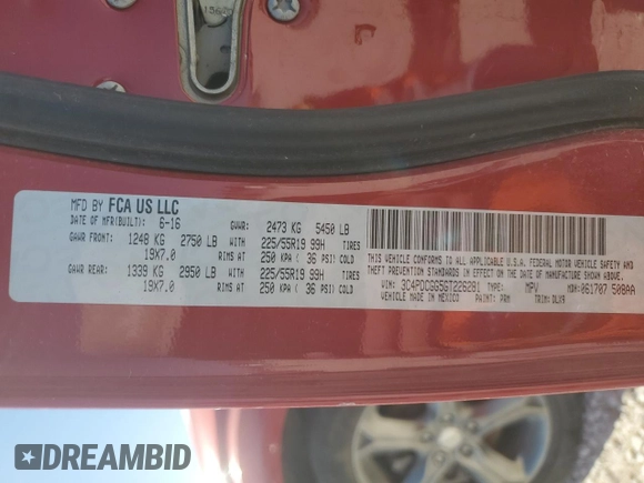 2016 Dodge Journey Crossroad z VIN 3C4PDCGG5GT226281, wystawiony jako Copart lot #48824375 z przebiegiem 111 776 mil mil oraz Szkoda całkowita • Salvage title. Historia ofert i sprzedaży dostępna na DreamBid. Obrazek 13.