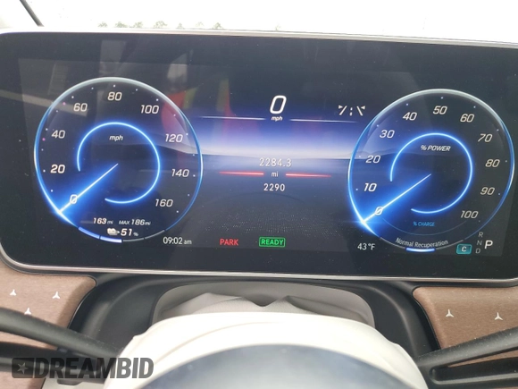 2023 Mercedes-Benz EQE 500 z VIN 4JGGM2CB9PA037236, wystawiony jako Copart lot #41962425 z przebiegiem 2 290 mil mil oraz Nie do naprawy • Non repairable. Historia ofert i sprzedaży dostępna na DreamBid. Obrazek 9.