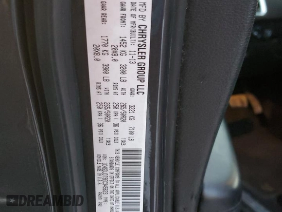 2014 Dodge Durango Limited with VIN 1C4SDJDT9EC345623, listed as a Copart auction lot 88675255 with 179,039 mi miles and Salvage title. Bid and sale history available at DreamBid. Image 14.