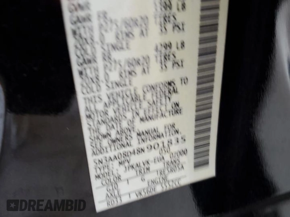 2008 Infiniti QX56 z VIN 5N3AA08D48N901835, wystawiony jako Copart lot #57512205 z przebiegiem 234 514 mil mil oraz Szkoda całkowita • Salvage title. Historia ofert i sprzedaży dostępna na DreamBid. Obrazek 13.