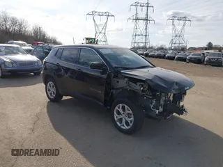2024 Jeep Compass Sport with VIN 3C4NJDAN0RT131983, listed as a IAAI auction lot 41628275 with 6,283 mi miles. Bid and sale history available at carsss.com. Image 1.