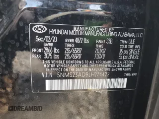 2020 Hyundai Santa Fe SE z VIN 5NMS23AD9LH274422, wystawiony jako Copart lot #61370685 z przebiegiem 52 798 mil mil oraz Nie do naprawy • Non repairable. Historia ofert i sprzedaży dostępna na DreamBid. Obrazek 14.