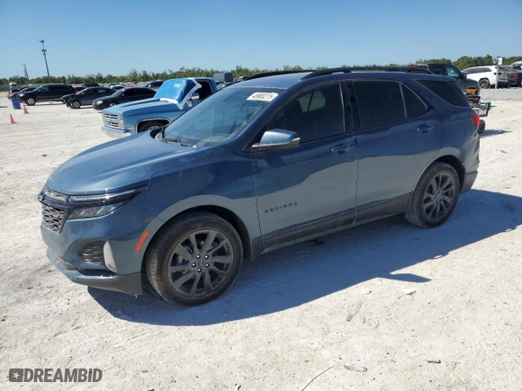 2024 Chevrolet Equinox RS with VIN 3GNAXMEG0RL147908, listed as a Copart auction lot 48980275 with 15,266 mi miles and Salvage Title. Bid and sale history available at carsss.com. Image 1.