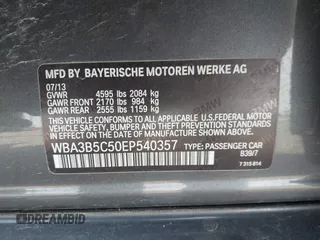 2014 BMW 3 Series 328i xDrive with VIN WBA3B5C50EP540357, listed as a IAAI auction lot 42052651 with 139,971 mi miles and . Bid and sale history available at DreamBid. Image 9.