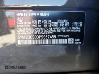 2023 BMW XM z VIN 5YM23CS03P9S57455, wystawiony jako Copart lot #87658815 z przebiegiem Nie podano mil oraz Szkoda całkowita • Salvage title. Historia ofert i sprzedaży dostępna na DreamBid. Obrazek 13.