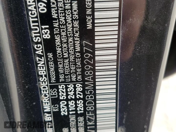 2021 Mercedes-Benz E 350 z VIN W1KZF8DB5MA892977, wystawiony jako Copart lot #48360735 z przebiegiem 32 848 mil mil oraz Szkoda całkowita • Salvage title. Historia ofert i sprzedaży dostępna na DreamBid. Obrazek 13.