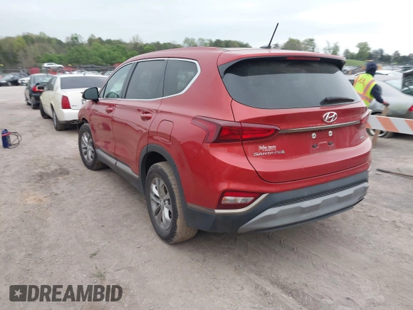 2019 Hyundai Santa Fe SE with VIN 5NMS2CAD5KH053852, listed as a IAAI auction lot 41962062 with 127,177 mi miles. Bid and sale history available at carsss.com. Image 3.