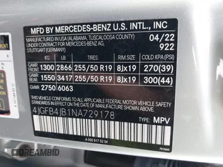2022 Mercedes-Benz GLE 350 z VIN 4JGFB4JB1NA729178, wystawiony jako IAAI lot #42014744 z przebiegiem 17 179 mil mil oraz . Historia ofert i sprzedaży dostępna na DreamBid. Obrazek 9.