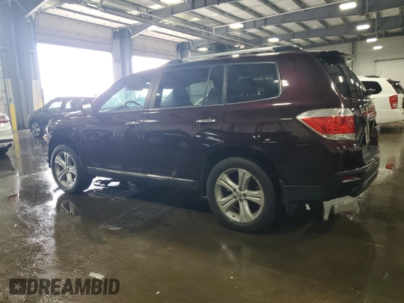 2013 Toyota Highlander Limited with VIN 5TDDK3EH5DS227165, listed as a Copart auction lot 61362485 with 94,258 mi miles and Salvage title. Bid and sale history available at DreamBid. Image 2.