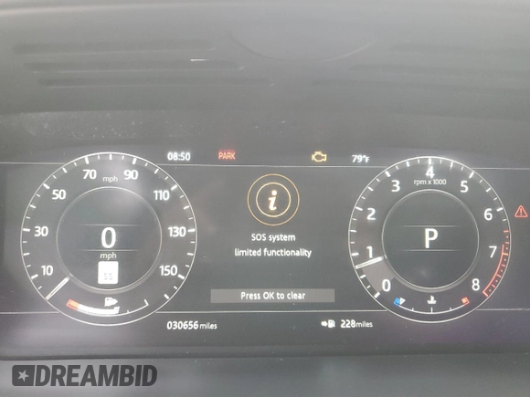 2018 Land Rover Range Rover Sport HSE with VIN SALWR2RV2JA807778, listed as a Copart auction lot 50523105 with 30,656 mi miles and Salvage Title. Bid and sale history available at DreamBid. Image 9.