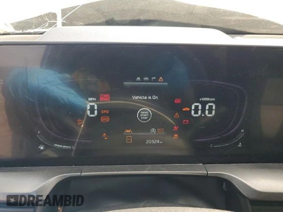 2023 Kia Telluride S with VIN 5XYP6DGC0PG384872, listed as a Copart auction lot 54167555 with 20,324 mi miles and Salvage title. Bid and sale history available at DreamBid. Image 9.