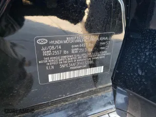 2015 Hyundai Sonata 2.4L Limited with VIN 5NPE34AF2FH032886, listed as a Copart auction lot 83001184 with 146,449 mi miles and Salvage Title. Bid and sale history available at carsss.com. Image 15.