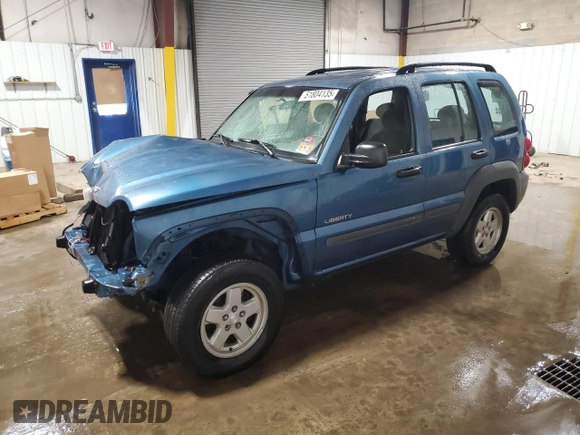 2004 Jeep Liberty Sport with VIN 1J4GK48K04W127981, listed as a Copart auction lot 51804135 with 166,710 mi miles and Salvage Title. Bid and sale history available at DreamBid. Image 1.