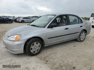 2003 Honda Civic DX with VIN 2HGES161X3H551530, listed as a Copart auction lot 52491805 with 0 mi miles and Salvage Title. Bid and sale history available at carsss.com. Image 1.